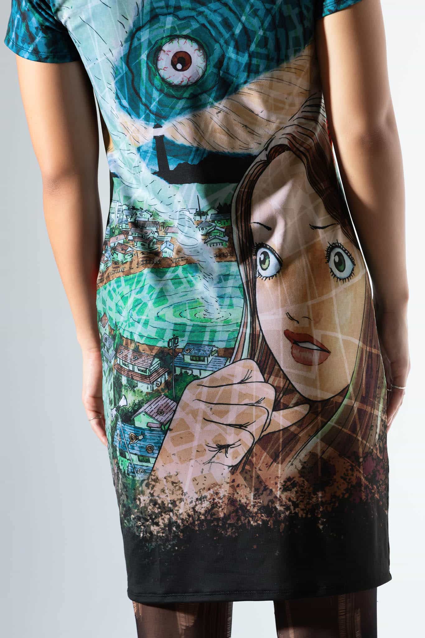 Uzumaki Reversible Longline Tee Dress - Image 5