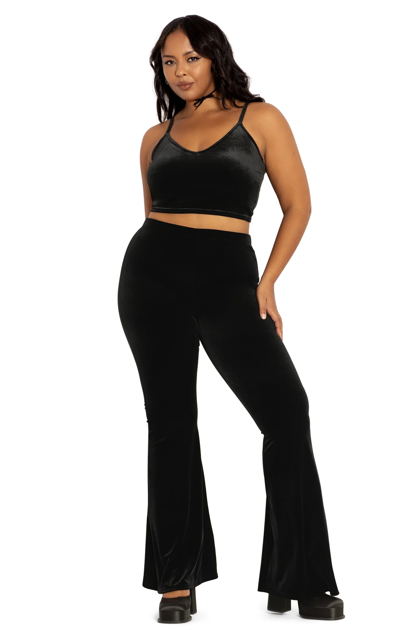 Velvet Black Strappy Crop - Image 4