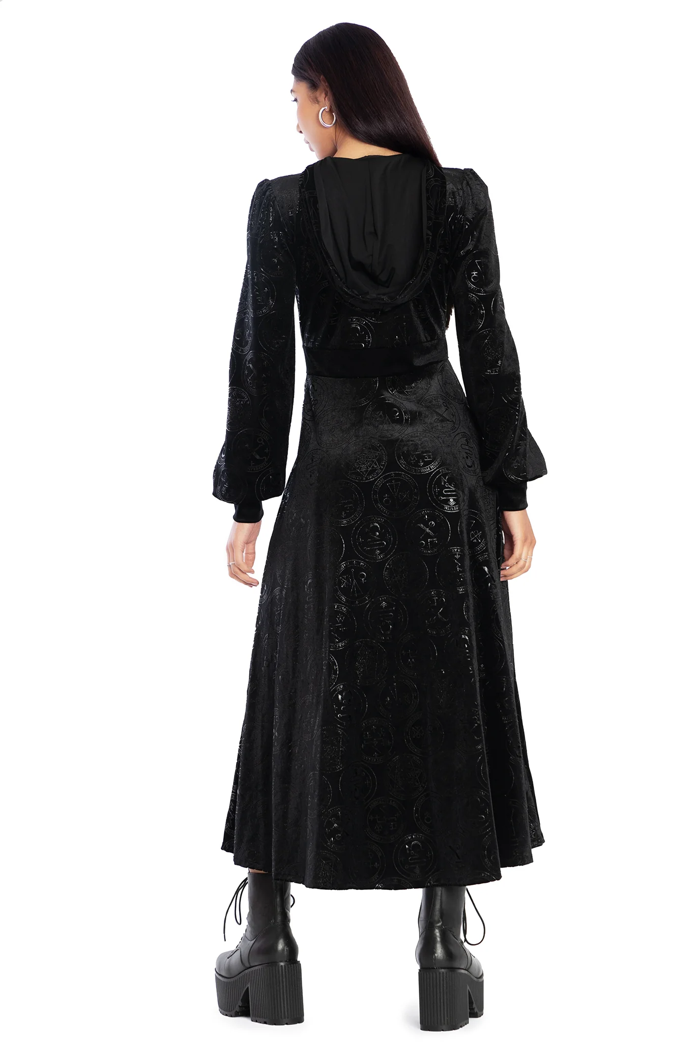 Good Charms Velvet Hooded Maxi Jacket - Image 2