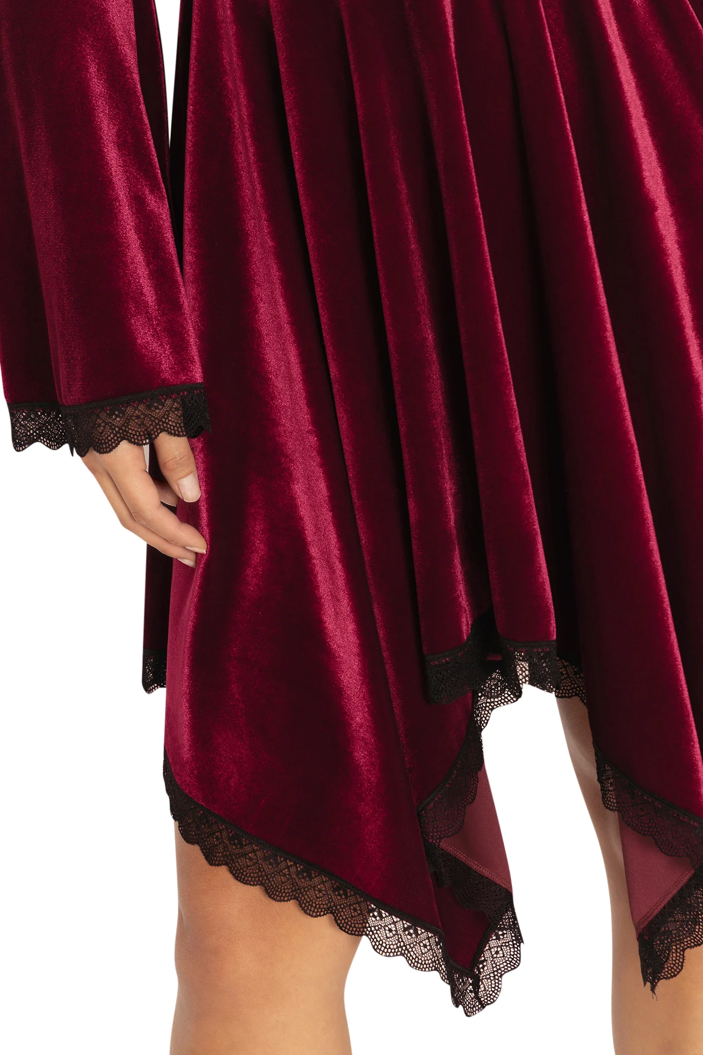 Velvet Wine Spectre Waterfall Dress - Image 4