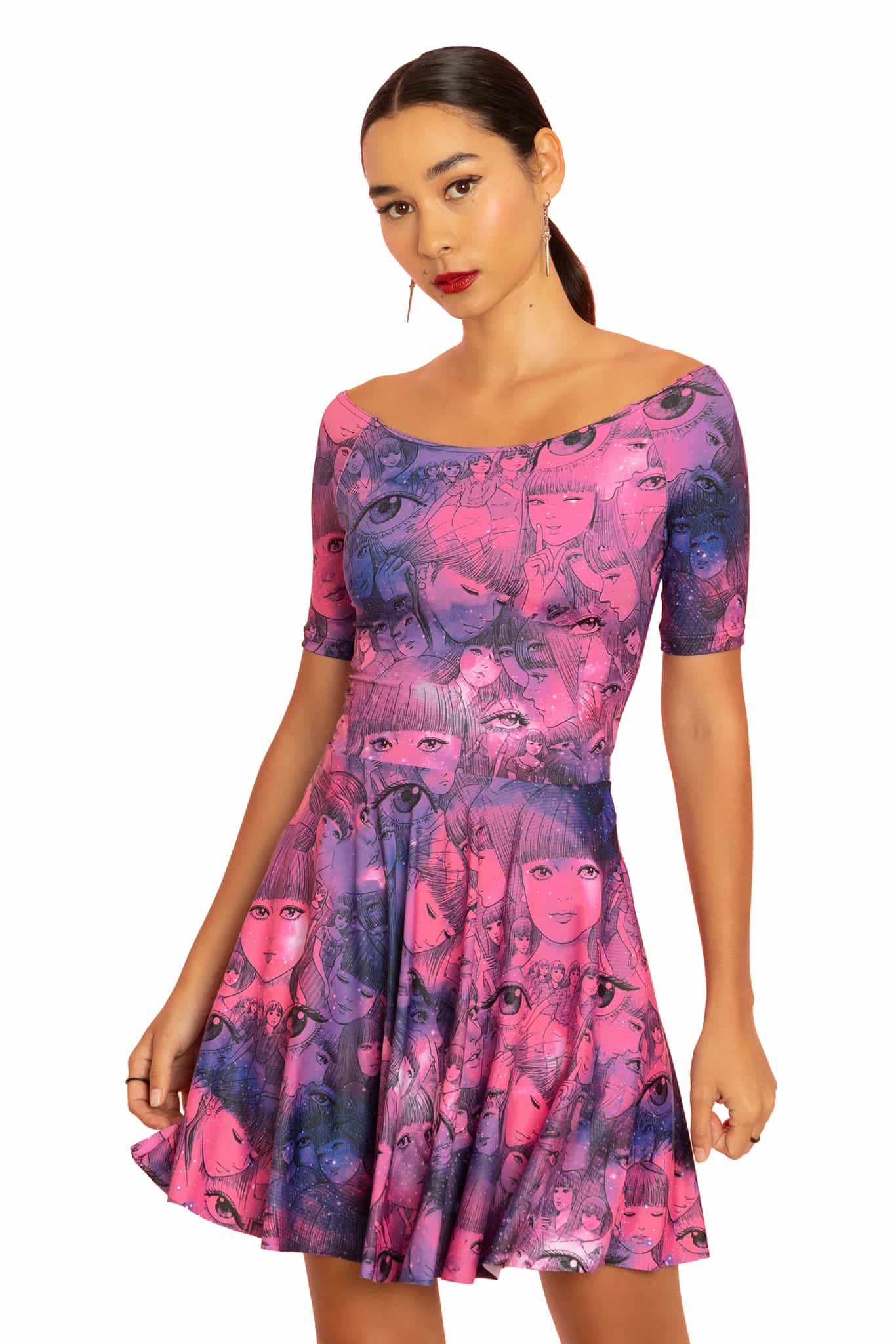 Venus In The Blind Spot Off The Shoulder Skater Dress - Image 6