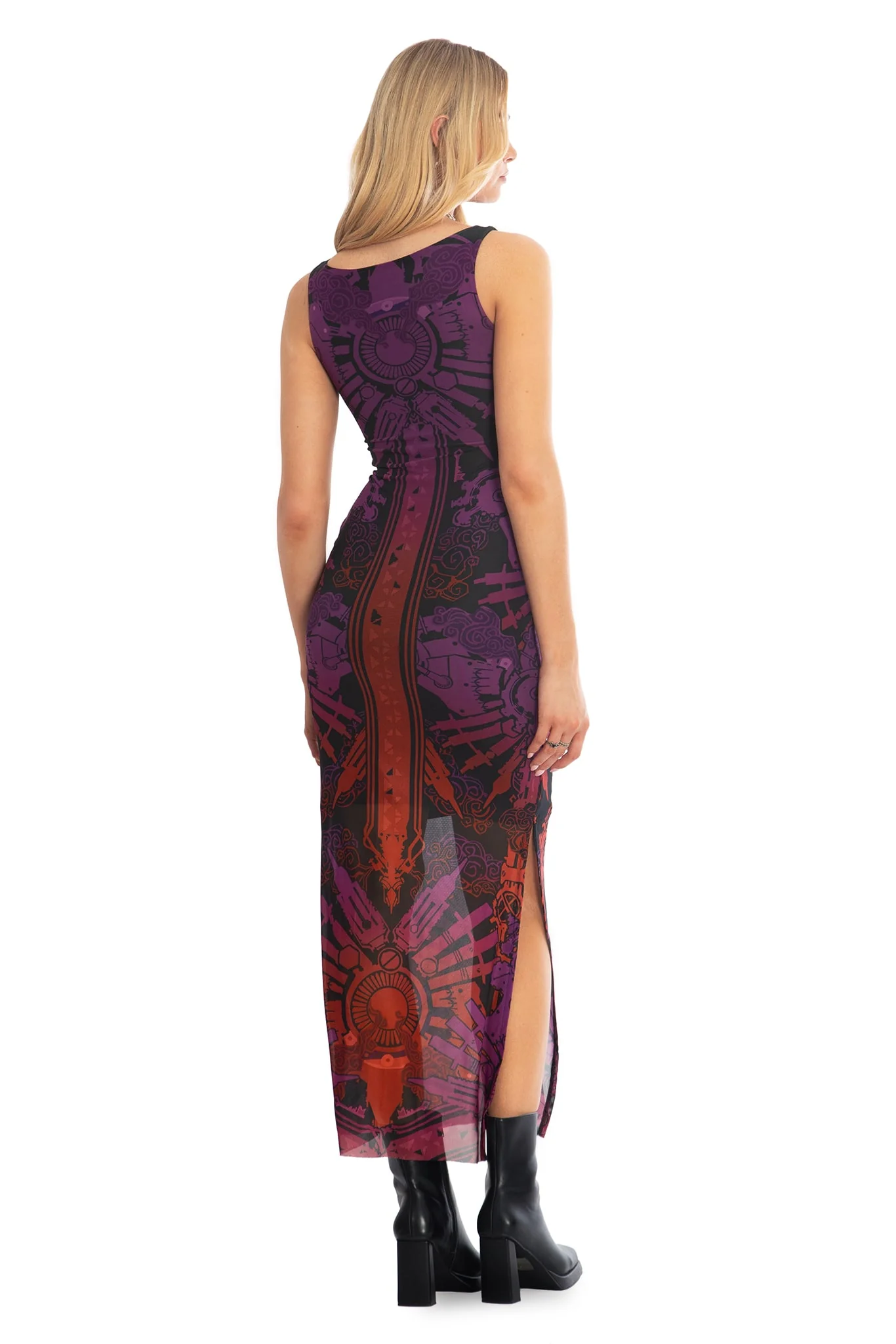 Vi's Tattoos Sheer Column Maxi Dress - Image 7