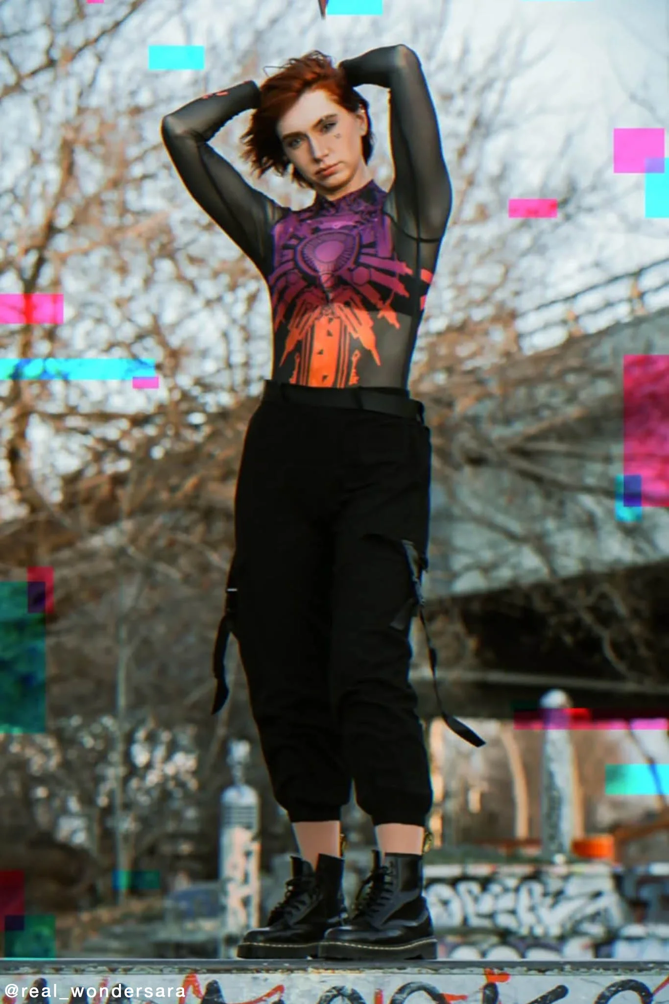 Vi's Tattoos Sheer High Neck Long Sleeve Bodysuit - Image 7