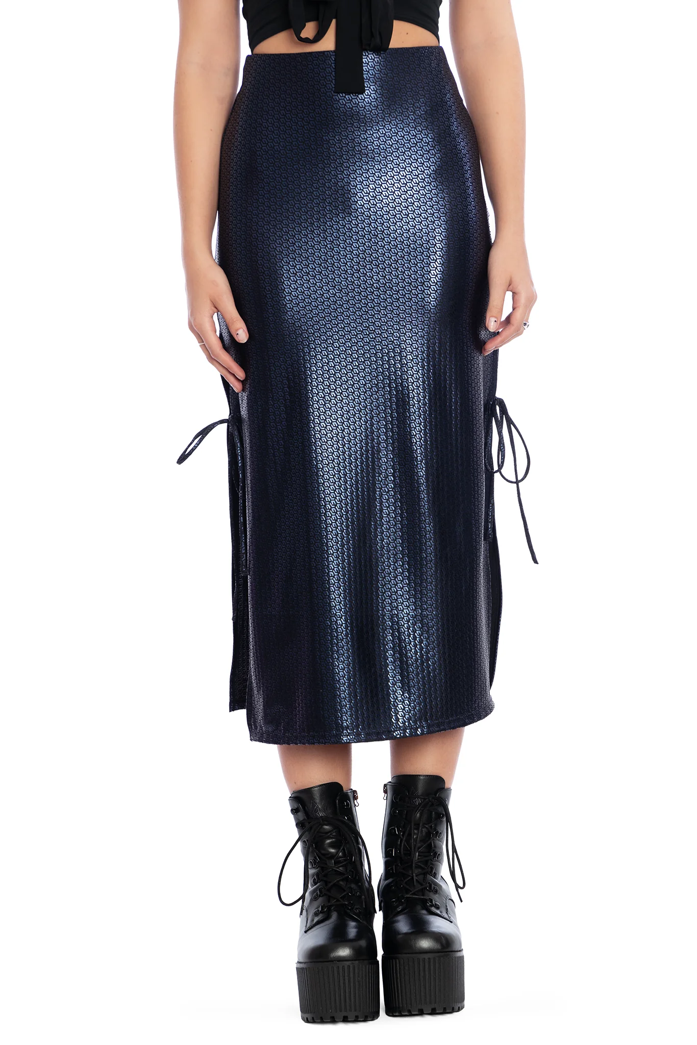 Water Warrior Side Split Midaxi Tube Skirt - Image 3
