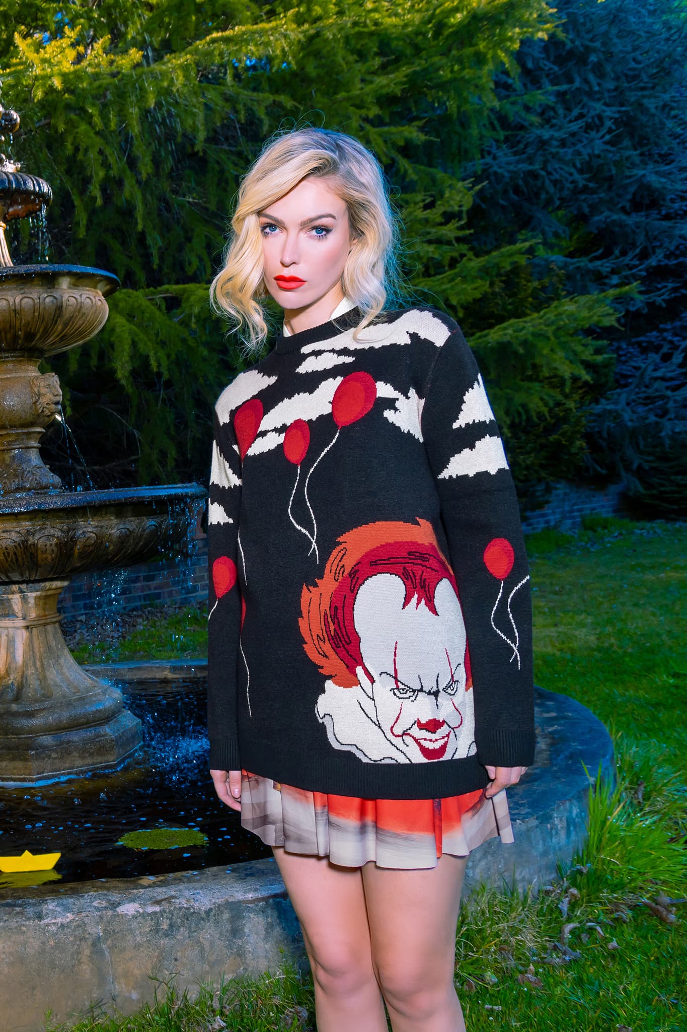 We All Float Down Here Oversized Knit Sweater - Image 4