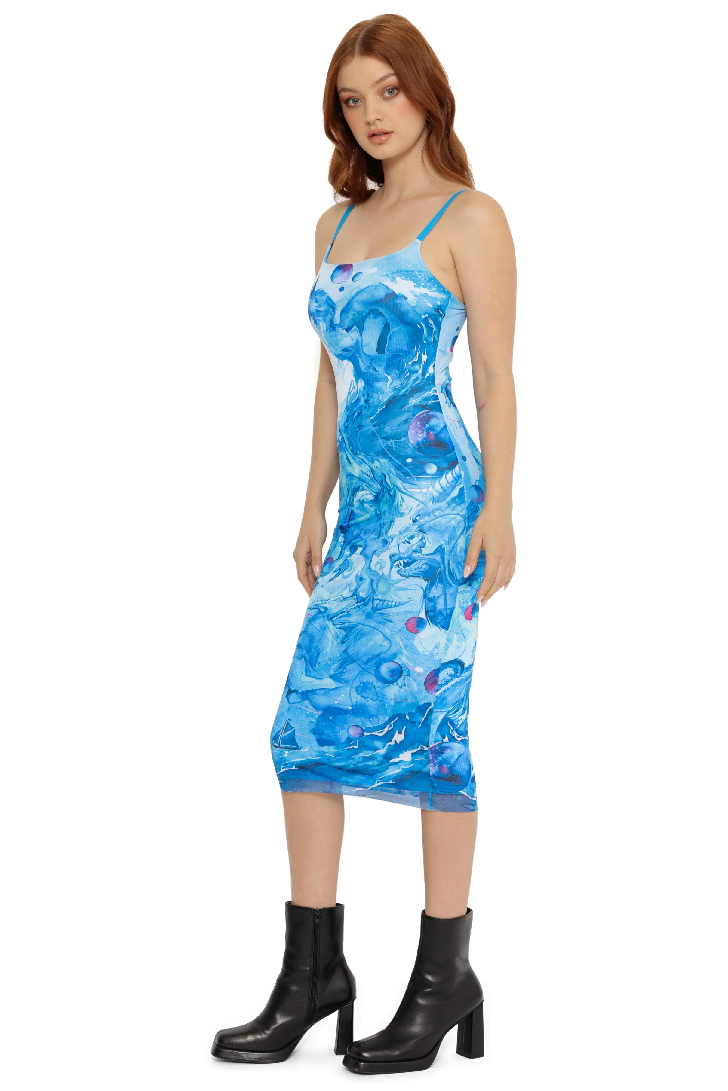 Whimsy Water Sheer Bodycon Slip Dress - Image 5