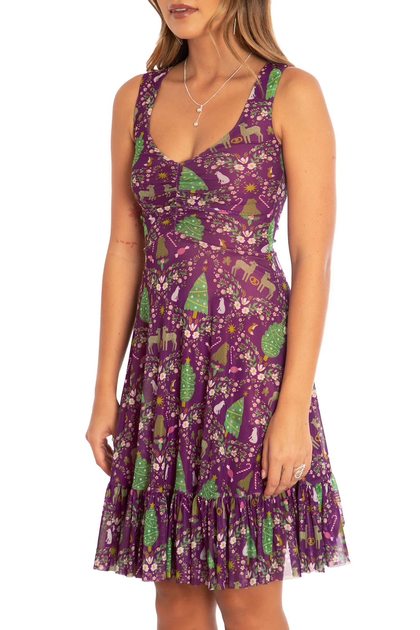 Wild Christmas Sweetheart Empire Longline Dress - Image 3