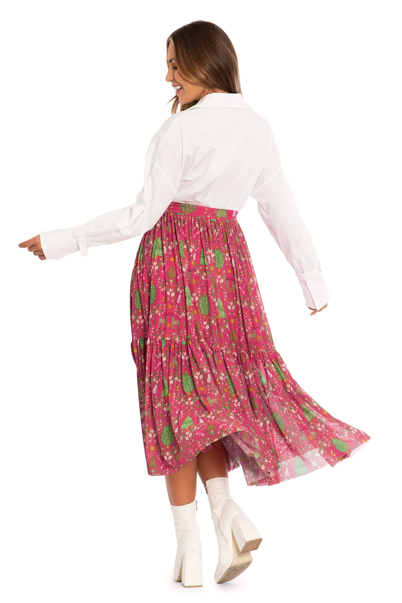 Wild Christmas Two Tier Sheer Midaxi Skirt - Image 2