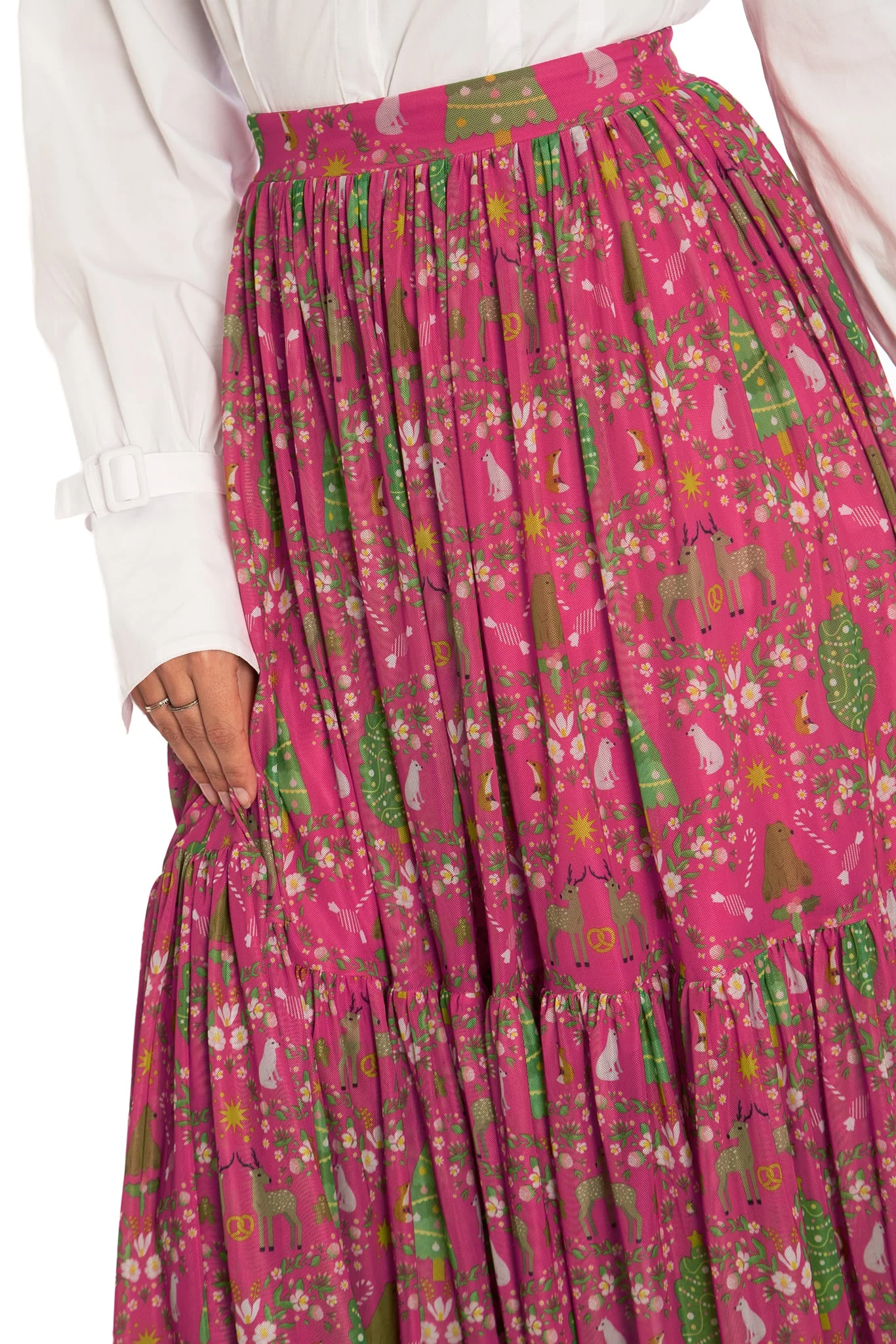 Wild Christmas Two Tier Sheer Midaxi Skirt - Image 4