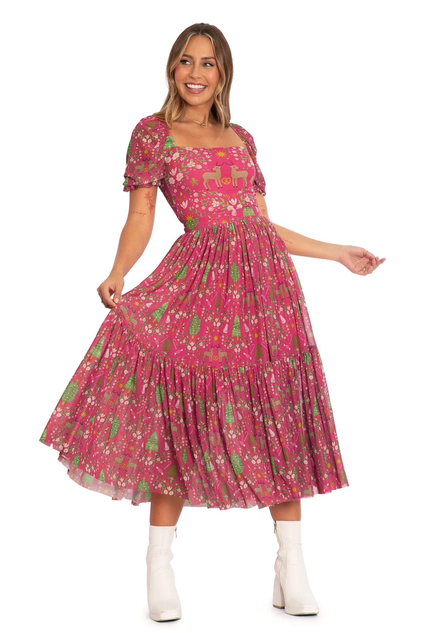 Wild Christmas Two Tier Sheer Midaxi Skirt - Image 8