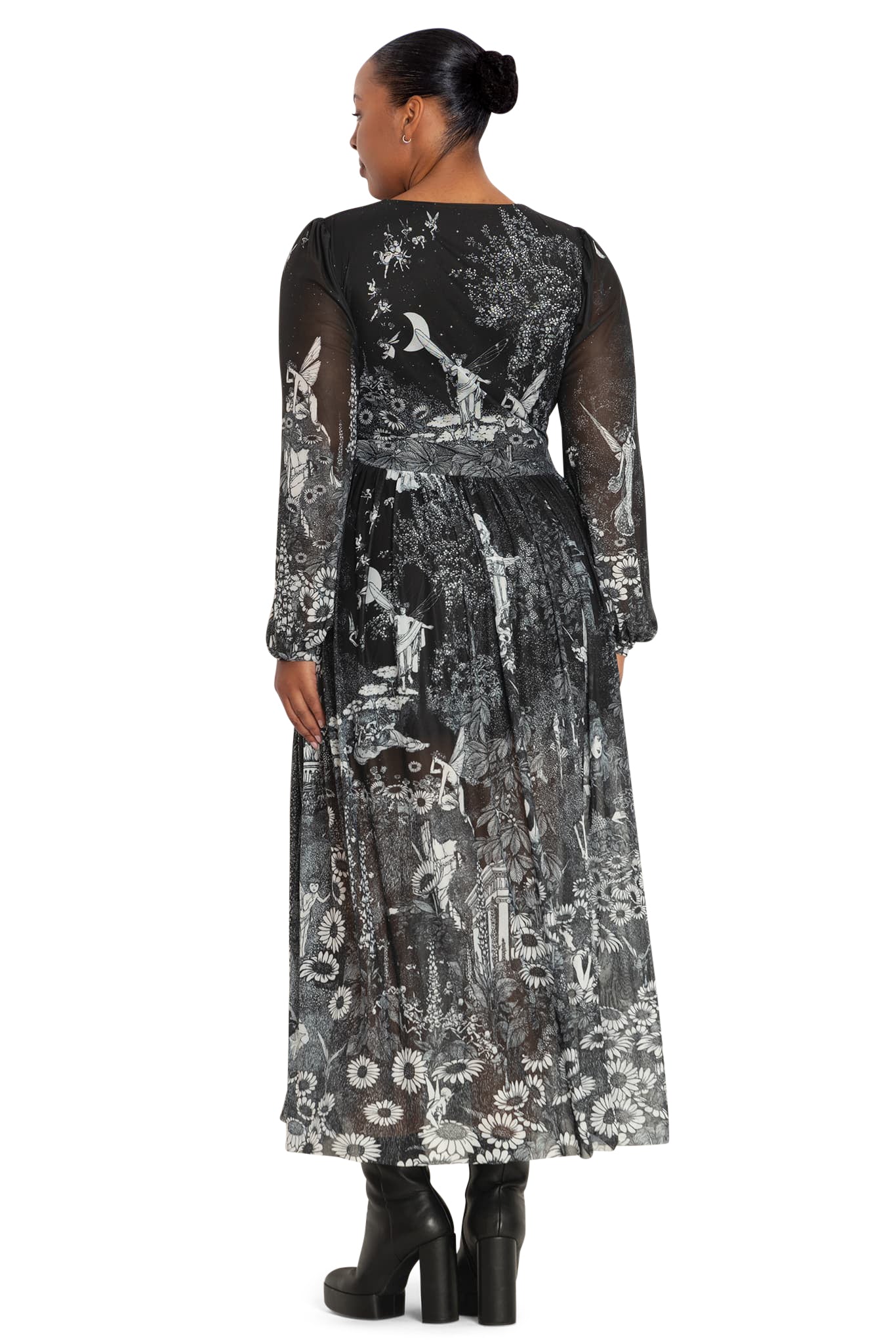 William Heath Robinson's Fairytales Sheer Bishop Maxi Dress - Image 12