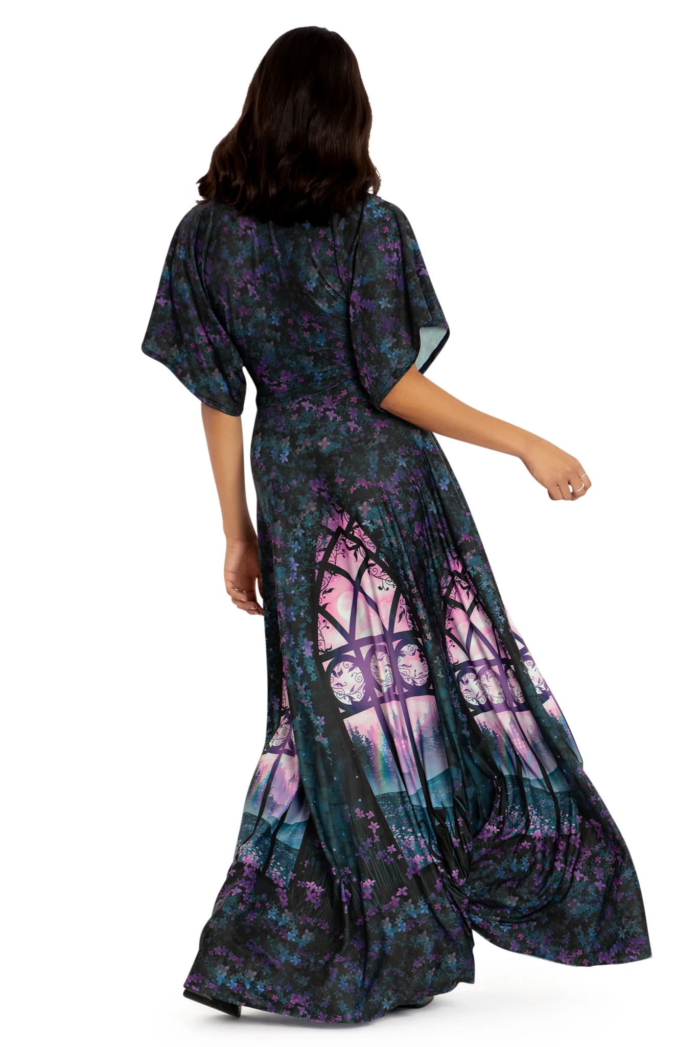 Window To The Spirit Realm Slinky Kimono Maxi Dress - Image 2