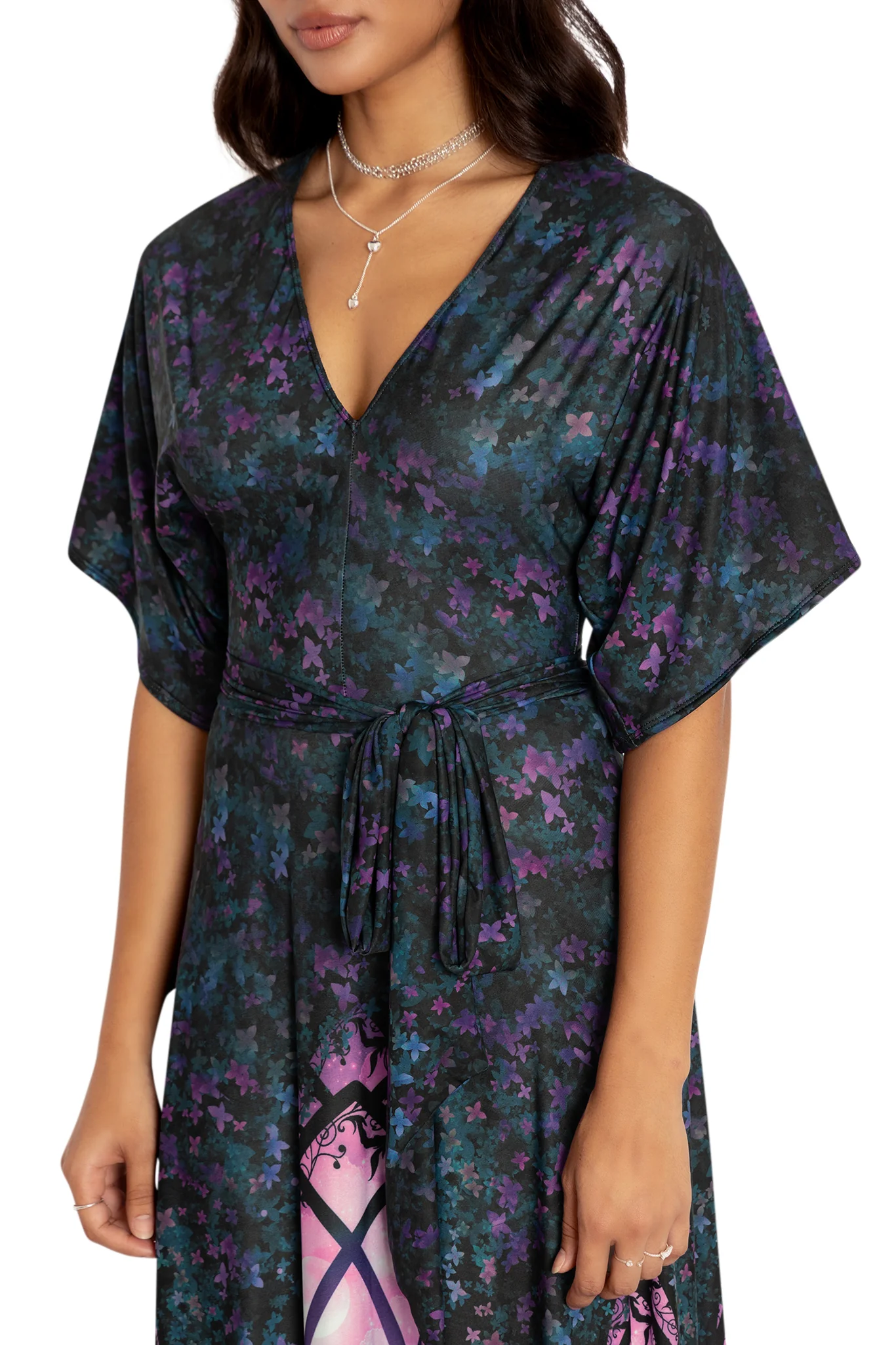 Window To The Spirit Realm Slinky Kimono Maxi Dress - Image 3