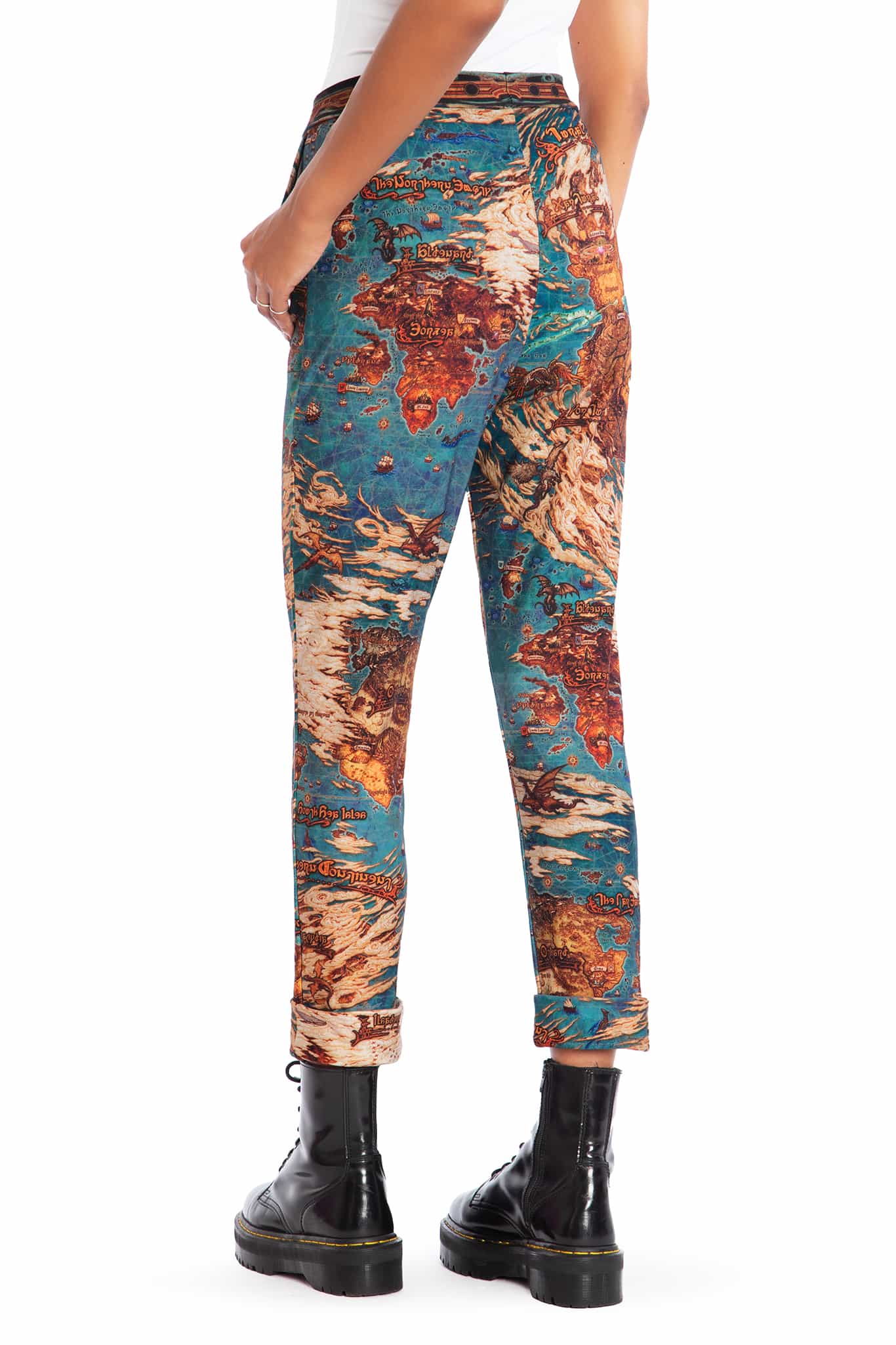 World Map Cuffed Pants - Image 2
