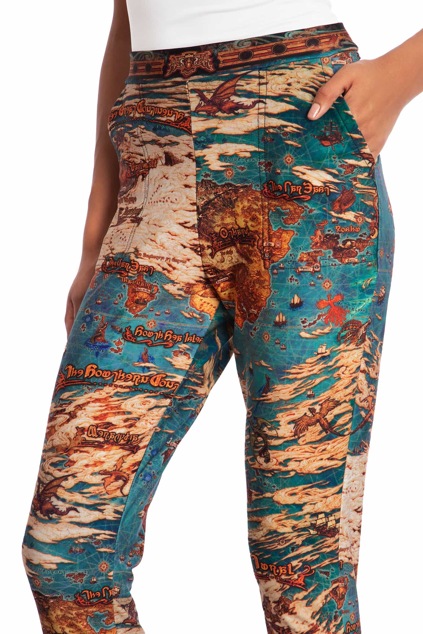 World Map Cuffed Pants - Image 5