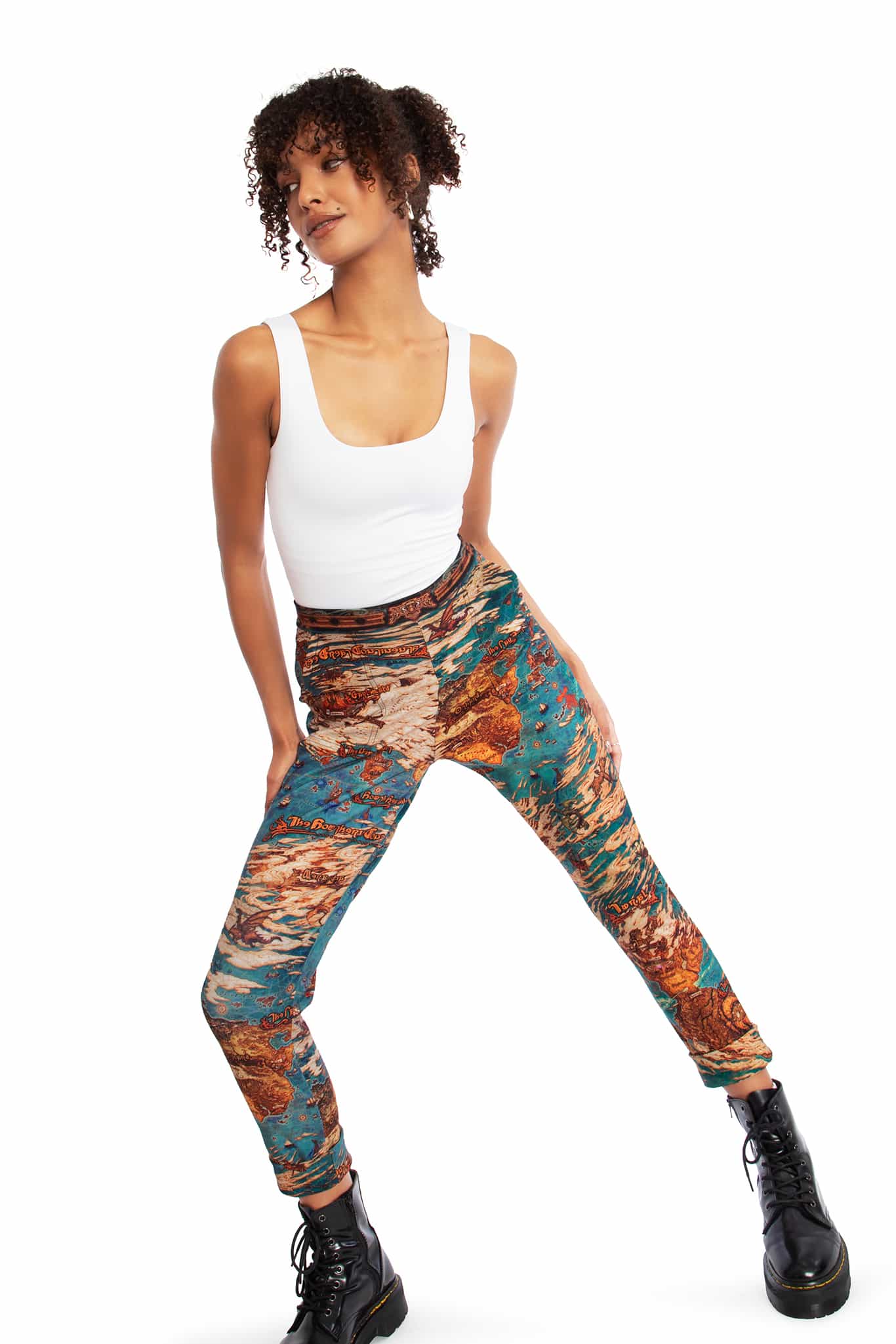 World Map Cuffed Pants - Image 8