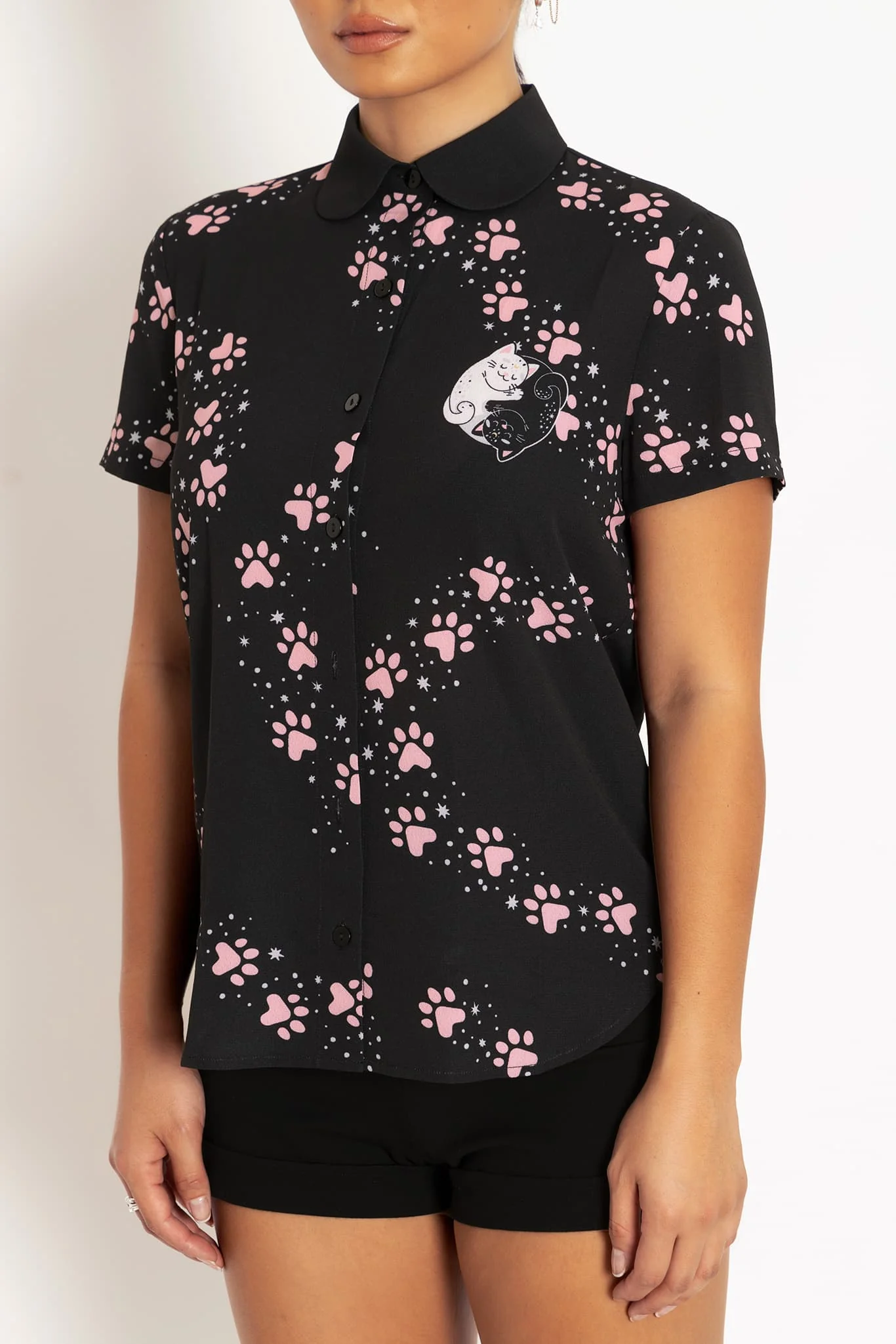 Yin Cat Yang Cat Cute As A Button Shirt - Image 6