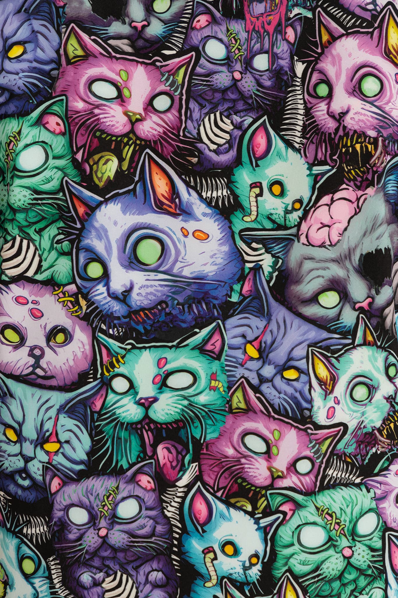 Zombie Catpocalypse Short Sleeve Shirt Dress - Image 5